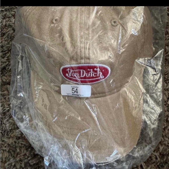 Von Dutch Khaki Cap with Red Logo distressed - Picture 2 of 2